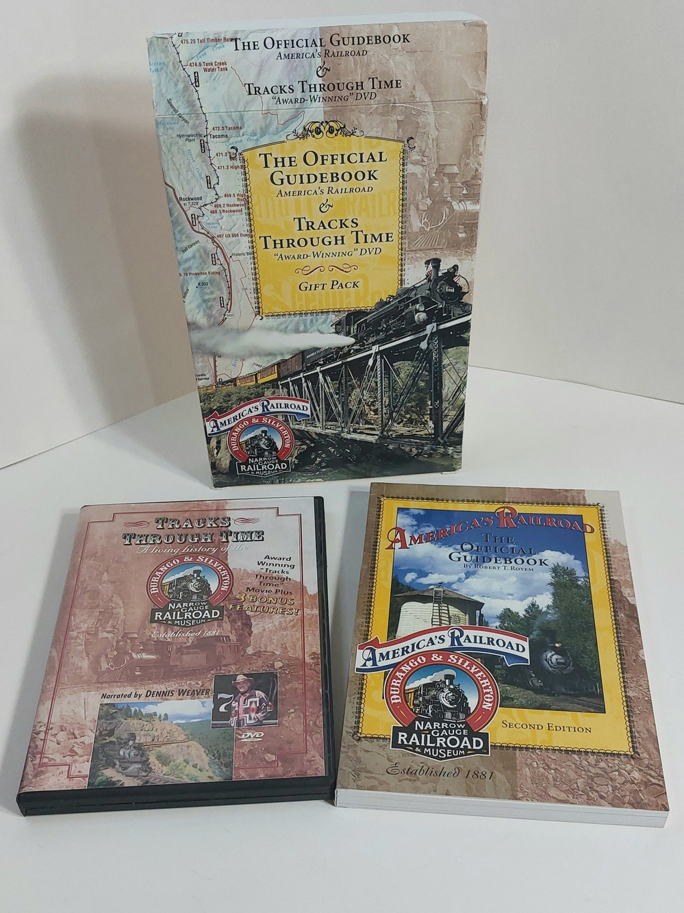The "America's Railroad Official Guidebook & Tracks Through Time DVD Gift Pack"
